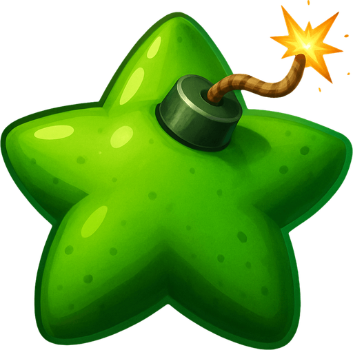 bomb in green star