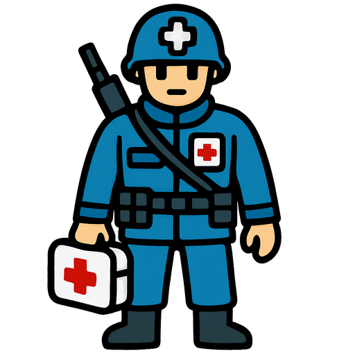 Medic Soldier.
In-Game asset.  2d.  High contrast.  No shadows