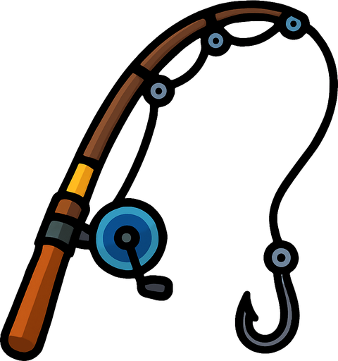 Caña de pezcar.
In-Game asset.  2d.  High contrast.  No shadows