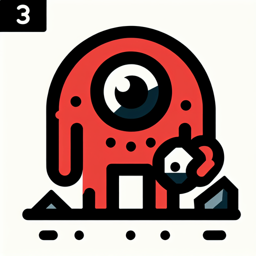 monster in flat shaded style. It has one eye, holding a stone in his hand. thick black outline, red color monster.
Single Game Texture.  In-Game asset.  2d.  Blank background.  High contrast.  No shadows