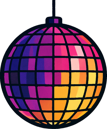 disco ball.
In-Game asset.  2d.  High contrast.  No shadows