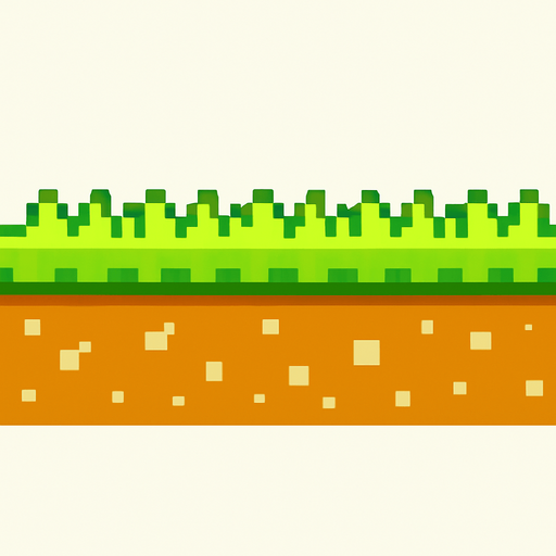 Flappy Bird oyunundaki zemin.
In-Game asset.  2d.  High contrast.  No shadows