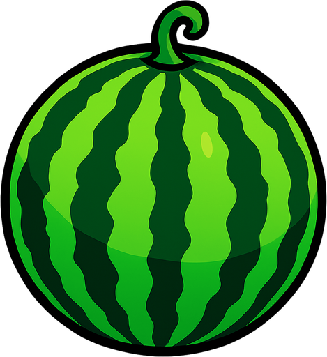 A watermelon.
In-Game asset.  2d.  High contrast.  No shadows