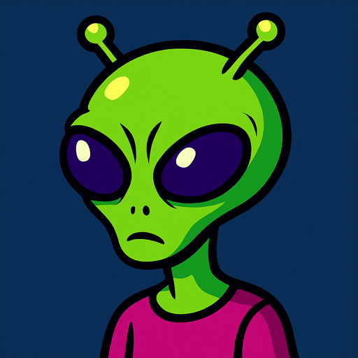 alien.
In-Game asset.  2d.  High contrast.  No shadows