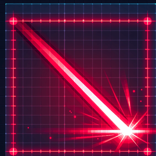 Red laser.
Single Game Texture.  In-Game asset.  2d.  Blank background.  High contrast.  No shadows