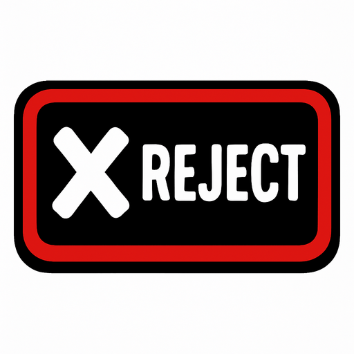 reject button.
In-Game asset.  2d.  High contrast.  No shadows