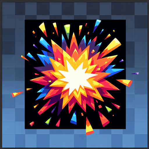 explosion.
Single Game Texture. In-Game asset. 2d. Blank background. High contrast. No shadows.