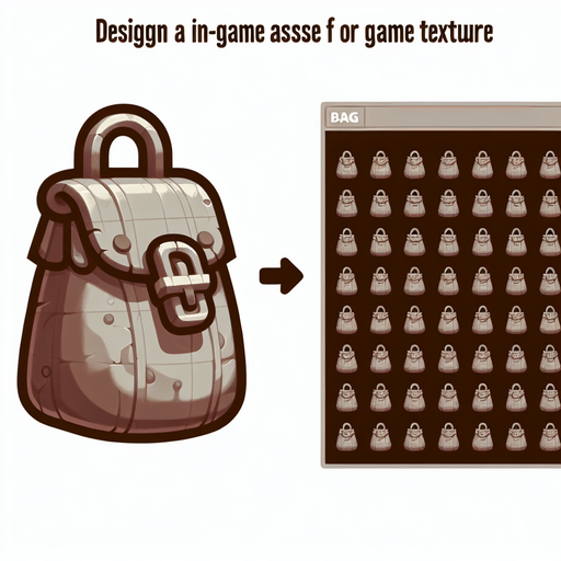 Bag.
Single Game Texture. In-Game asset. 2d. Blank background. High contrast. No shadows.