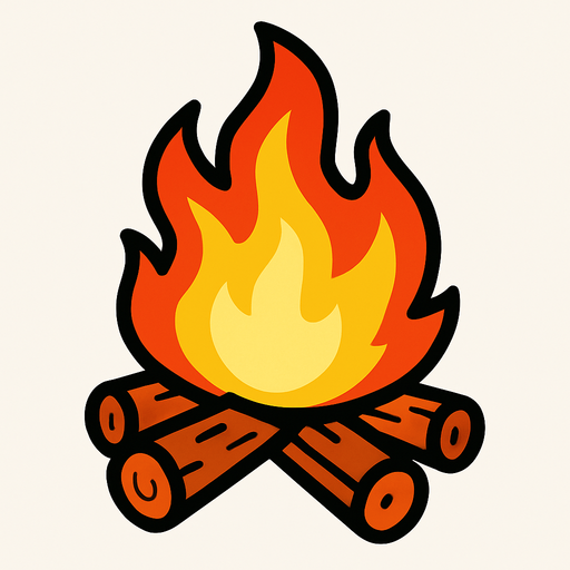 un fuego.
In-Game asset.  2d.  High contrast.  No shadows. un fuego. un fuego