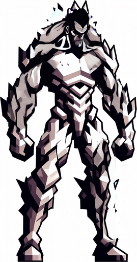 Make his whole body look destroyed.