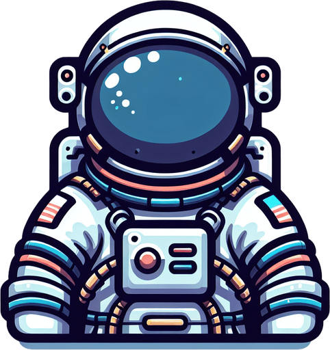 一个宇航员，卡通风格.
Single Game Texture. In-Game asset. 2d. Blank background. High contrast. No shadows.