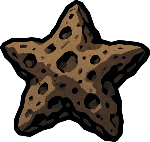 star shaped random asteroid stone.
In-Game asset.  2d.  High contrast.  No shadows