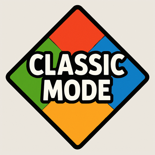 Diamond shaped colourful classic mode button.
In-Game asset.  2d.  High contrast.  No shadows