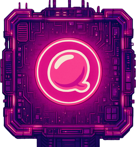 2D Top floor of tower facing the screen to use it as a grid. future. Cyberpunk. abstract. seen from above. HD colors. No Diagonal assets. Pink color. Big logo of a Gum bomb on the middle of it.