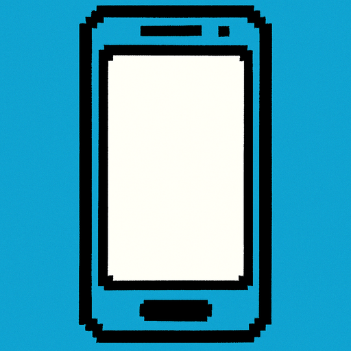 pixel phone frame.
In-Game asset.  2d.  High contrast.  No shadows