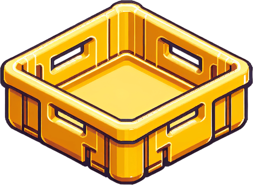 yellow plastic tray.
Single Game Texture. In-Game asset. 2d. Blank background. High contrast. No shadows.