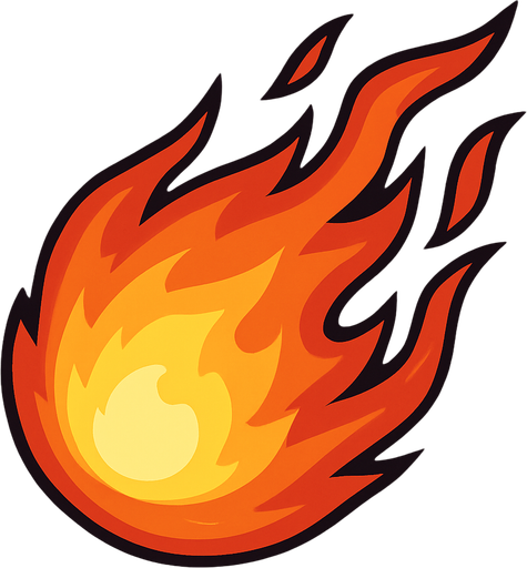 Fireball.
In-Game asset.  2d.  High contrast.  No shadows
