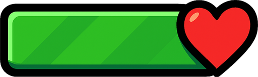 barra de salud de color verde.
In-Game asset.  2d.  High contrast.  No shadows