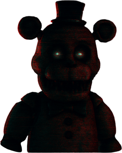 Modern App Store icon, high definition, square with rounded corners, for a game titled "FNAF: GECE VARDİYASI" and with the description "FNAF: GECE VARDİYASI, VHS karıncalanma efektli menüsü ve glitch animatroniğiyle klasik FNAF atmosferini sunan bir fan oyunudur. Menüde yeni oyun ve devam et seçenekleri, oyun içinde ise gece ve saat bilgisiyle test amaçlı gece bitirme butonu bulunur.". No text on icon!