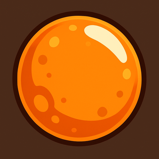 a orange water bubble.
In-Game asset.  2d.  High contrast.  No shadows