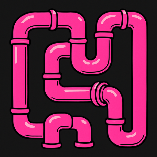 Tuyaux rose.
In-Game asset.  2d.  High contrast.  No shadows