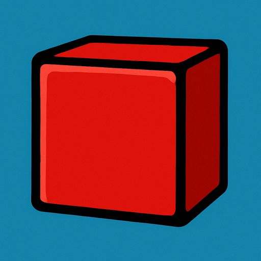Red block.
In-Game asset.  2d.  High contrast.  No shadows