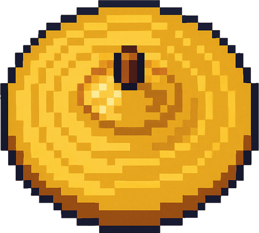 cymbal instrument pixel art 2d.
In-Game asset.  2d.  High contrast.  No shadows