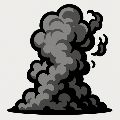 humo gris.
In-Game asset.  2d.  High contrast.  No shadows