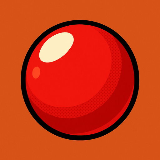Kırmızı 3d top.
In-Game asset.  2d.  High contrast.  No shadows