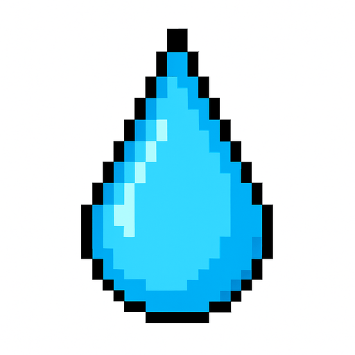 Create teardrop with pixel art.
In-Game asset.  2d.  High contrast.  No shadows