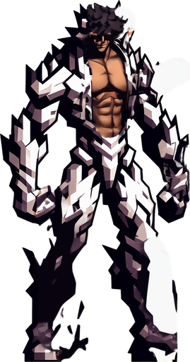 Make his whole body look destroyed.