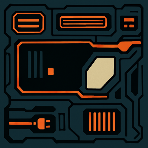 Sci-fi wall.
In-Game asset.  2d.  High contrast.  No shadows