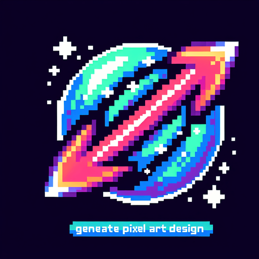 pixel art bubble with 2 fast foward arrows neon color.
Single Game Texture. In-Game asset. 2d. Blank background. High contrast. No shadows.
