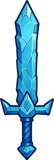 buz bir kılıç.
In-Game asset.  2d.  High contrast.  No shadows