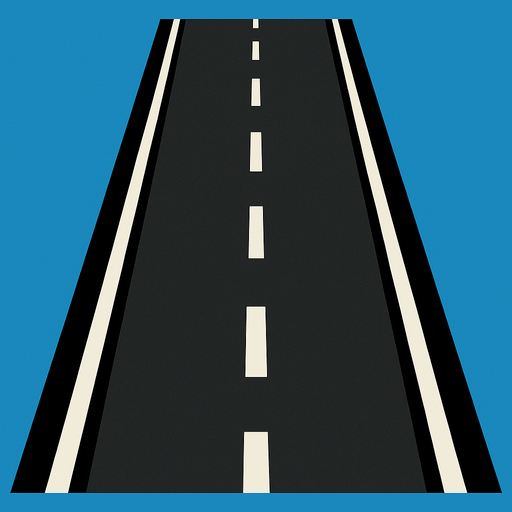 big road.
In-Game asset.  2d.  High contrast.  No shadows