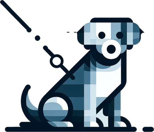 Dog.
Single Game Texture.  In-Game asset.  2d.  Blank background.  High contrast.  No shadows