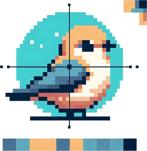 A Proper Bird not A Circle Or Rectangle (And The Bird Should Be In Pixelart) 
Single Game Texture. In-Game asset. 2d. Blank background. High contrast. No shadows.