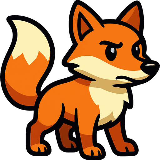Fox.
In-Game asset.  2d.  High contrast.  No shadows