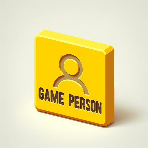 Cast plastic logo "game person" front view no perspective flat yellow, bevel simple..
Single Game Texture. In-Game asset. 2d. Blank background. High contrast. No shadows.