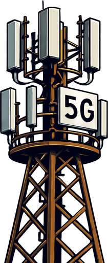 Detailed accurate 5g cell tower.
In-Game asset.  2d.  High contrast.  No shadows