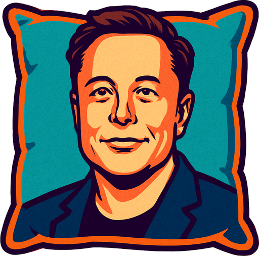 elon musk resmi olan yastık.
In-Game asset.  2d.  High contrast.  No shadows