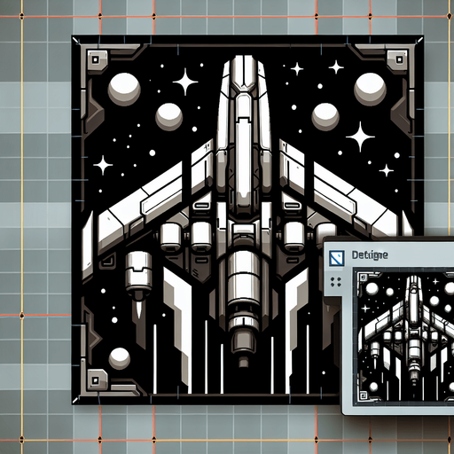 Космический корабль, без фона.
Single Game Texture. In-Game asset. 2d. Blank background. High contrast. No shadows.