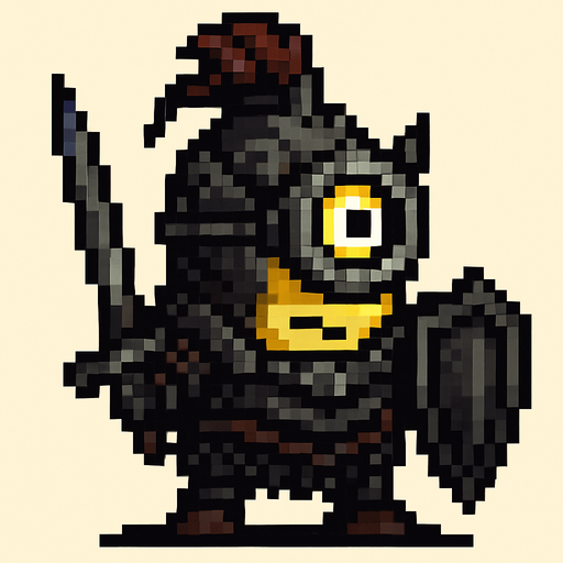 İnfinity Minion character dark souls style 2d pixel art.
In-Game asset.  2d.  High contrast.  No shadows