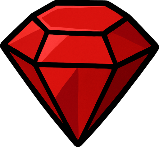 ruby.
In-Game asset.  2d.  High contrast.  No shadows