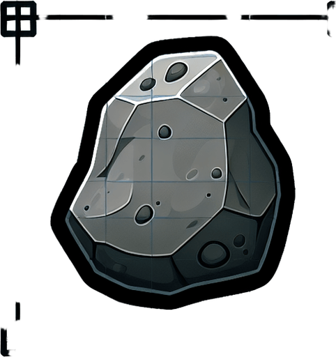 single rock.
Single Game Texture.  In-Game asset.  2d.  Blank background.  High contrast.  No shadows