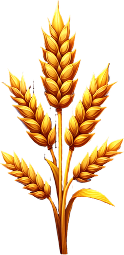 Wheat plant.
Single Game Texture.  In-Game asset.  2d.  Blank background.  High contrast.  No shadows