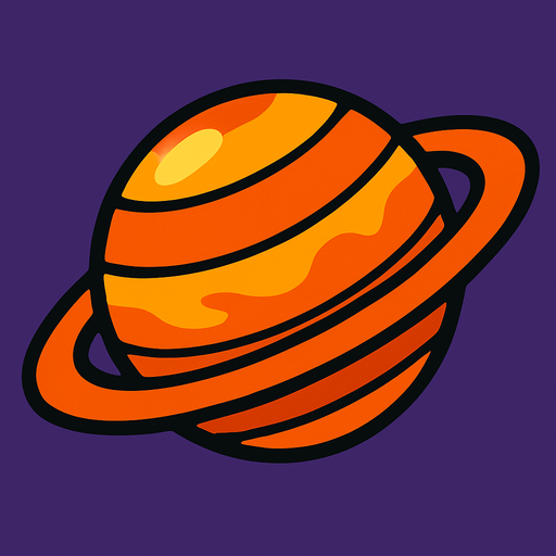 satürn.
In-Game asset.  2d.  High contrast.  No shadows