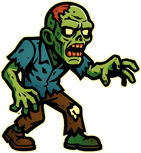 zombie.
In-Game asset.  High contrast.  No shadows. 2d
