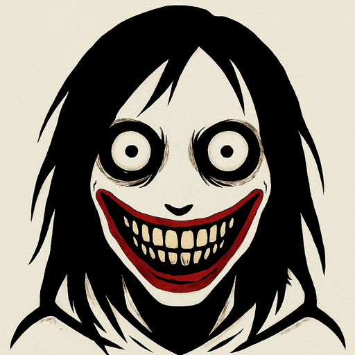 jeff the killer scary  head.
In-Game asset.  2d.  High contrast.  No shadows