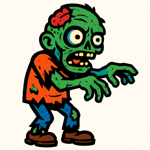 zombie.
In-Game asset.  2d.  High contrast.  No shadows